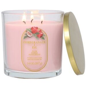 🆕🪷 SONOMA GOODS FOR LIFE “POMEGRANATE & FIG“ 3-WICK CANDLE. (14 oz). BRAND NEW.